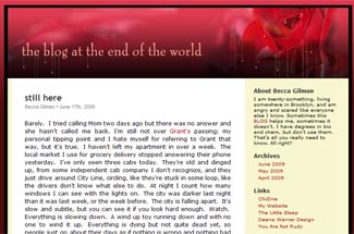 Blog at the End of the World